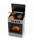 Cucina a Gas 50x50 cm con Forno a Gas 49 Litri e 4 Fuochi