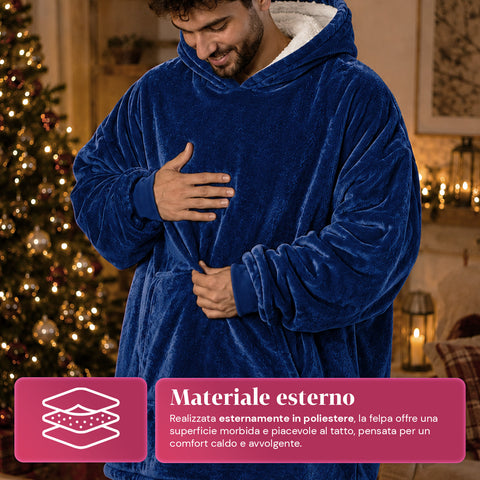 saint joy coperta con maniche e cappuccio felpa coperta oversize 2 colori ean 8050043128386