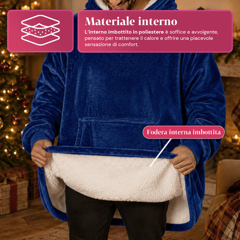 saint joy coperta con maniche e cappuccio felpa coperta oversize 2 colori ean 8050043128386