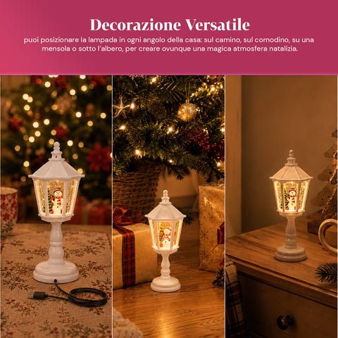 saint joy lampada natalizia con neve luci led e musica usb 2 colori ean 8050043128195