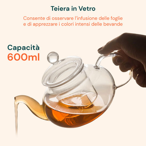 avilia servizio da te in vetro borosilicato con infusore e candela riscaldant ean 8052879010293