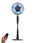 Ventilatore A Piantana 5 Pale 10 Velocità Con Timer E Telecomando 45w Nero