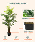 garden friend pianta palma areca in polietilene con 33 foglie e vaso con muschio 160cm ean 8023755056483