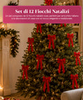 saint joy fiocchi per albero di natale in velluto rosso set 12 10x21 cm ean 8050043128492