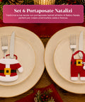 saint joy portaposate natalizi babbo natale set 6 pezzi in tnt e poliestere ean 8050043128065