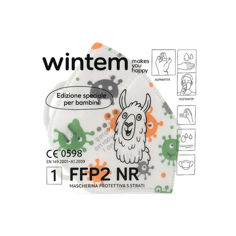 wintem set 50 mascherine ffp2 per bambini protettive 5 strati traspiranti filtranti ean 8052286439908