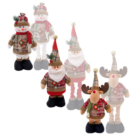 saint joy pupazzi natalizi set 3 con gambe regolabili tema scozzese o inglese ean 8050043128409