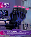 nexor sedia gaming reclinabile con poggiapiedi estraibile cuscino lombare e poggiatesta ean 8052879011771