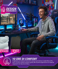 nexor sedia gaming reclinabile con poggiapiedi estraibile cuscino lombare e poggiatesta ean 8052879011771