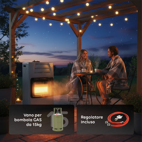 wintem buddy stufa a gas pieghevole potenza 42kw con 3 livelli di riscaldamento ean 8052286432039