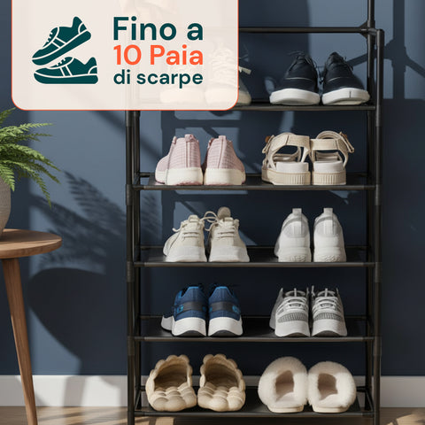 avilia home appendiabiti multiuso con 5 ripiani in tnt e 2 aste portabiti capienza 10 paia ean 8056819052909