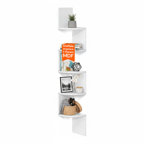 avilia home scaffale angolare bianco a 5 ripiani salvaspazio per casa ean 8052879010606