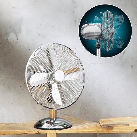 Ventilatore da tavolo in metallo 40 cm a 4 pale – foto 3