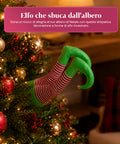 saint joy babbo natale incastrato nellalbero con gambe animate e musica ean 8050043128041