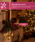 saint joy campanelle natalizie da appendere con rami di pino e fiocco 12x18 cm ean 8050043128294
