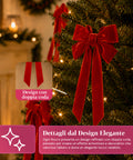 saint joy fiocchi per albero di natale in velluto rosso set 12 10x21 cm ean 8050043128492