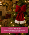saint joy fiocco albero di natale in velluto rosso con doppia coda 2 misure ean 8050043128515
