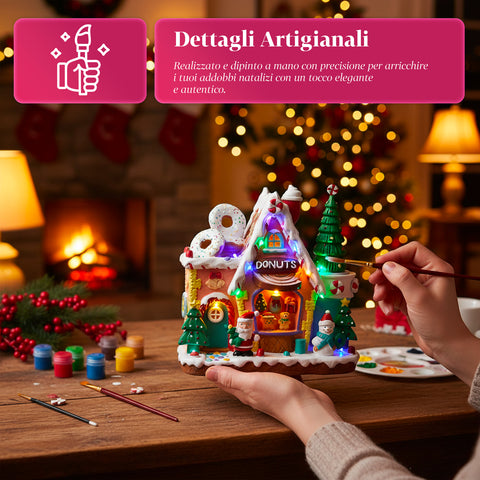 saint joy villaggio di natale animato northlight con luci led musica e albero rotante ean 8050043127457