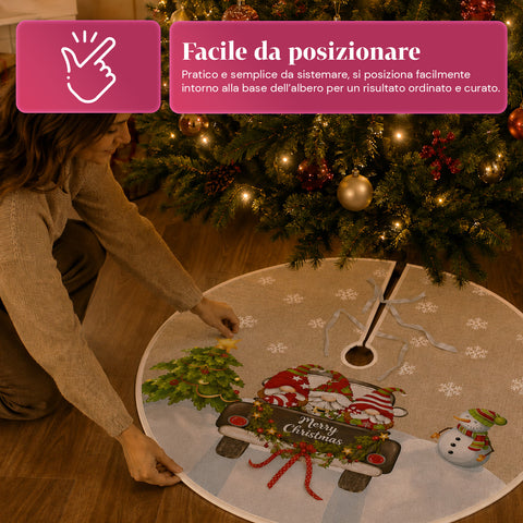 saint joy copri base albero di natale a120 cm in peluche 4 fantasie ean 8050043128331
