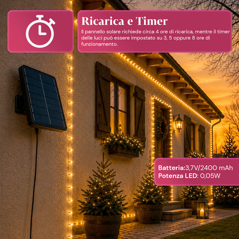 saint joy luci natalizie da esterno solari con telecomando 4 lunghezze ean 8050043128454