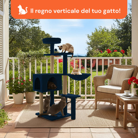 puppy lovers tiragraffi per gatti 120 cm con cuccia e amaca multilivello varie colorazioni ean 8054806950542