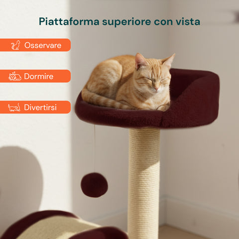puppy lovers tiragraffi per gatti 50 cm con arco in sisal e gioco pendente ean 8054806950641