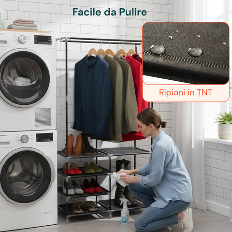 avilia home appendiabiti con 6 ripiani e asta porta grucce struttura solida ean 8056819052916
