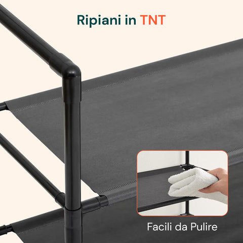 avilia home appendiabiti multiuso con 5 ripiani in tnt e 2 aste portabiti capienza 10 paia ean 8056819052909