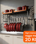 avilia home organizer da parete con 12 ganci per pentole coperchi e utensili set 2 ean 8052879011047
