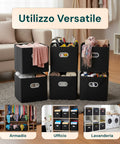 avilia set 6 cestini pieghevoli salvaspazio con maniglie in plastica 27x27x27 cm ean 8056819052732