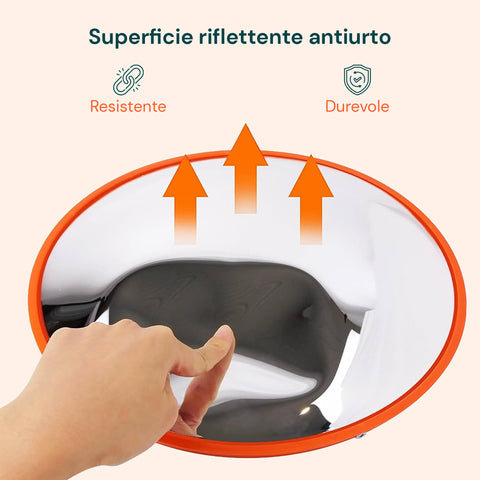 daimann specchio parabolico di sicurezza 60 cm con staffe di fissaggio ean 8056590070406