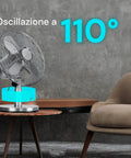 Ventilatore da tavolo in metallo 40 cm a 4 pale – foto 4