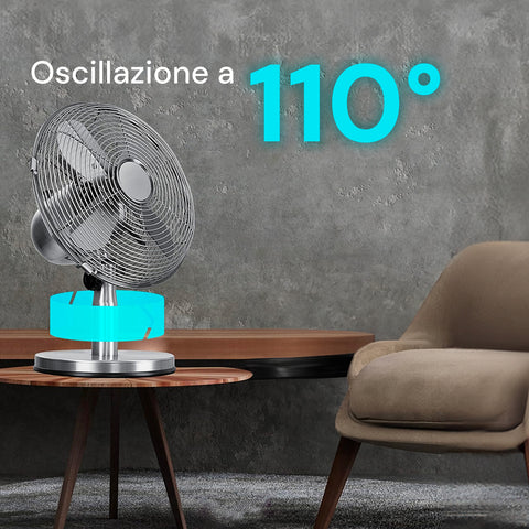 Ventilatore da tavolo in metallo 40 cm a 4 pale – foto 4
