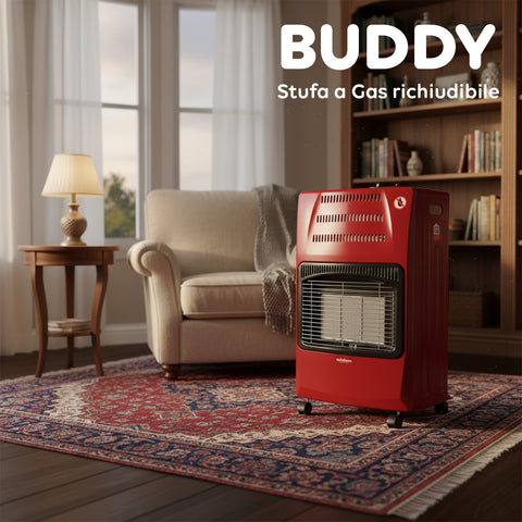 wintem buddy stufa a gas pieghevole potenza 42kw con 3 livelli di riscaldamento ean 8052286432039