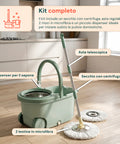 Kit mocio completo con asta telescopica, dosatore sapone e 2 testine