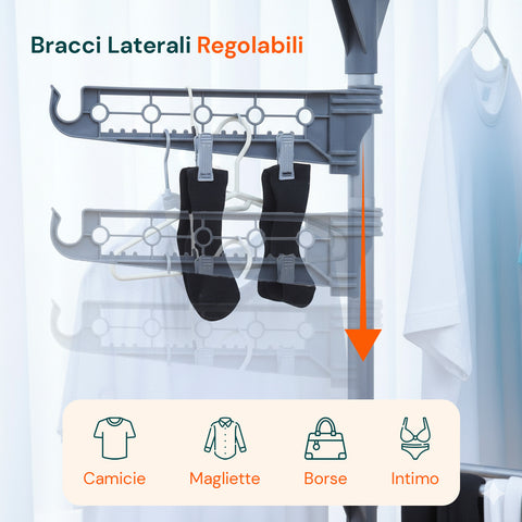 avilia home stendibiancheria verticale 3 livelli con ruote e bracci estensibili pieghevoli ean 8052879010309