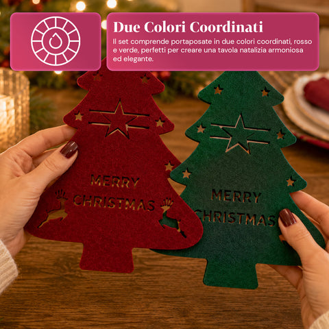 saint joy portaposate natalizi in feltro set 12 pezzi a forma di albero ean 8050043128027