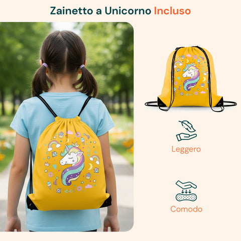 avilia kit creativo bambini 4 12 anni con zaino unicorno e 100 pezzi ean 8056819053623