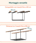 avilia scaffale da soffitto in acciaio regolabile 183x91 cm portata 200 kg ean 8052879010149
