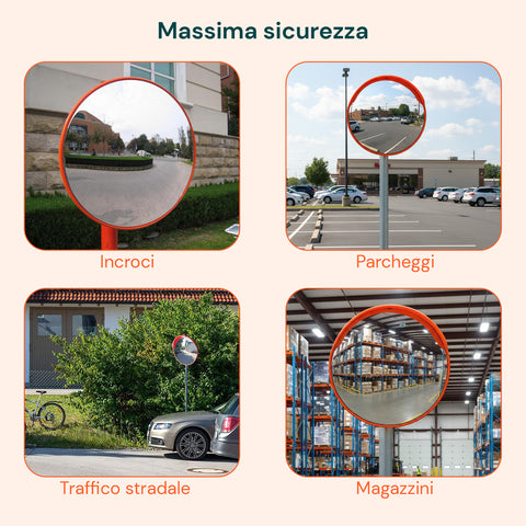 daimann specchio parabolico di sicurezza 60 cm con staffe di fissaggio ean 8056590070406
