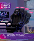 Schienale regolabile della sedia gaming reclinabile, portata 150 kg