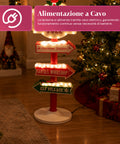 saint joy lanterna natalizia con luci led effetto neve e insegna polo nord ean 8050043127921