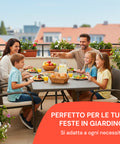 zendea tavolo pieghevole richiudibile a valigetta portatile effetto rattan in resina pp ean 8050030810614