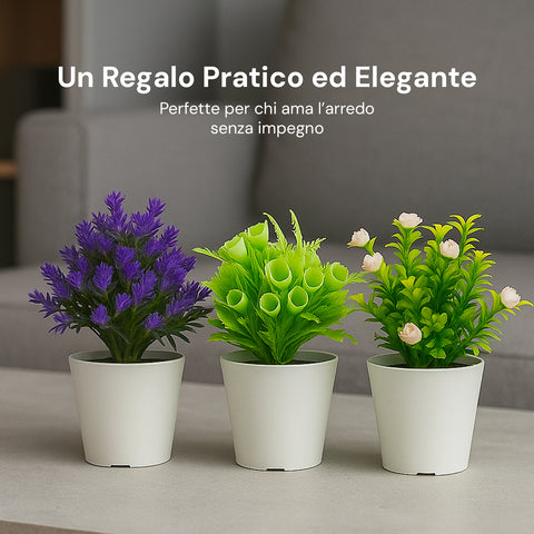 garden friend set 3 piante finte da interno con vasi moderni per casa o ufficio ean 8023755068431