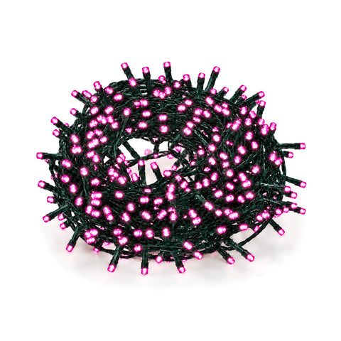 saint joy catena luminosa 180 led programmabile per interno esterno luci di natale con 8 giochi luce 7 colori disponibili cavo verde e trasformatore incluso ean 8056819081411