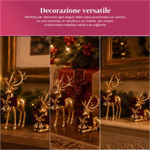saint joy cervi dorati natalizi coppia in due dimensioni decorazione in abs ean 8050043128140