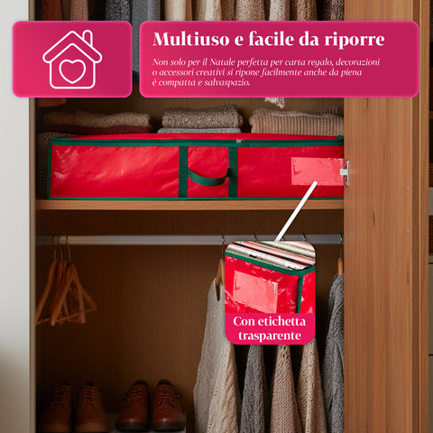 saint joy organizer multiuso per addobbi natalizi in tessuto oxford con manici e tasche ean 8050043127549