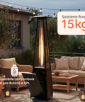 wintem stufa a gas da esterno a piramide con termostato regolabile 12kw ean 8052286432091