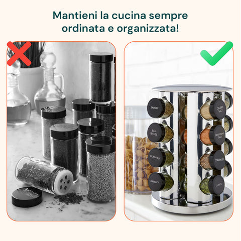 avilia home porta spezie girevole 360 da cucina con 16 barattoli inclusi ean 8052879010859