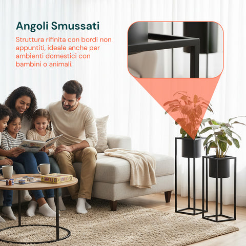 avilia home set 2 portapiante con vaso e struttura in ferro dal design moderna ean 8056819053234